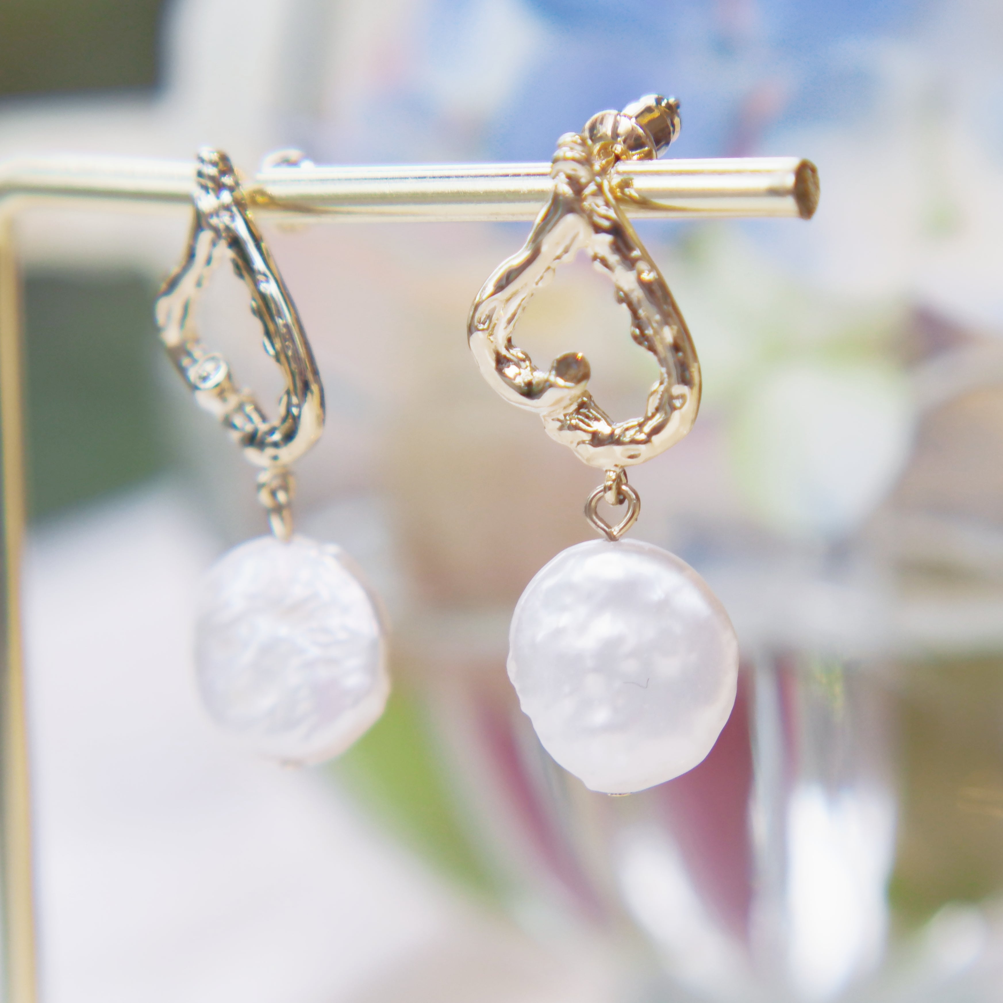 Asymmetrical Pearl Earrings